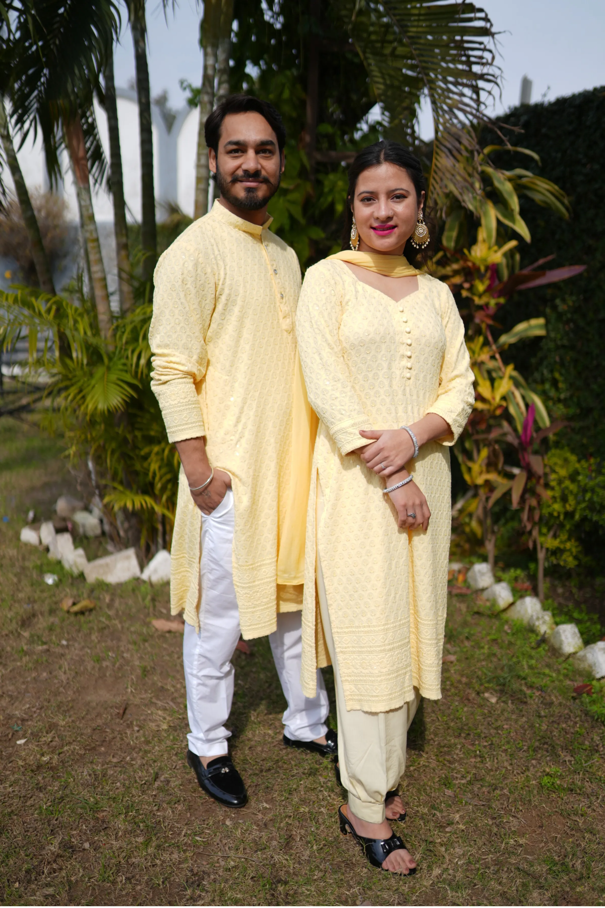 Festive Lemon Sequined Kurta