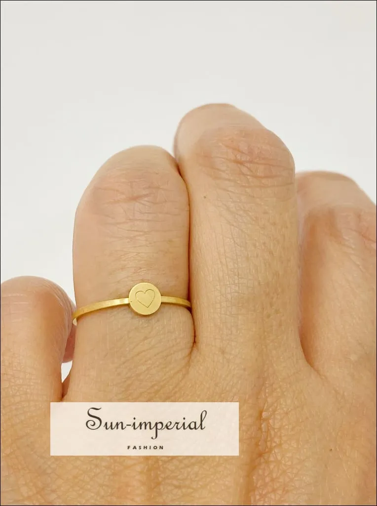 Gold Plated Tiny Disc Stackable Ring