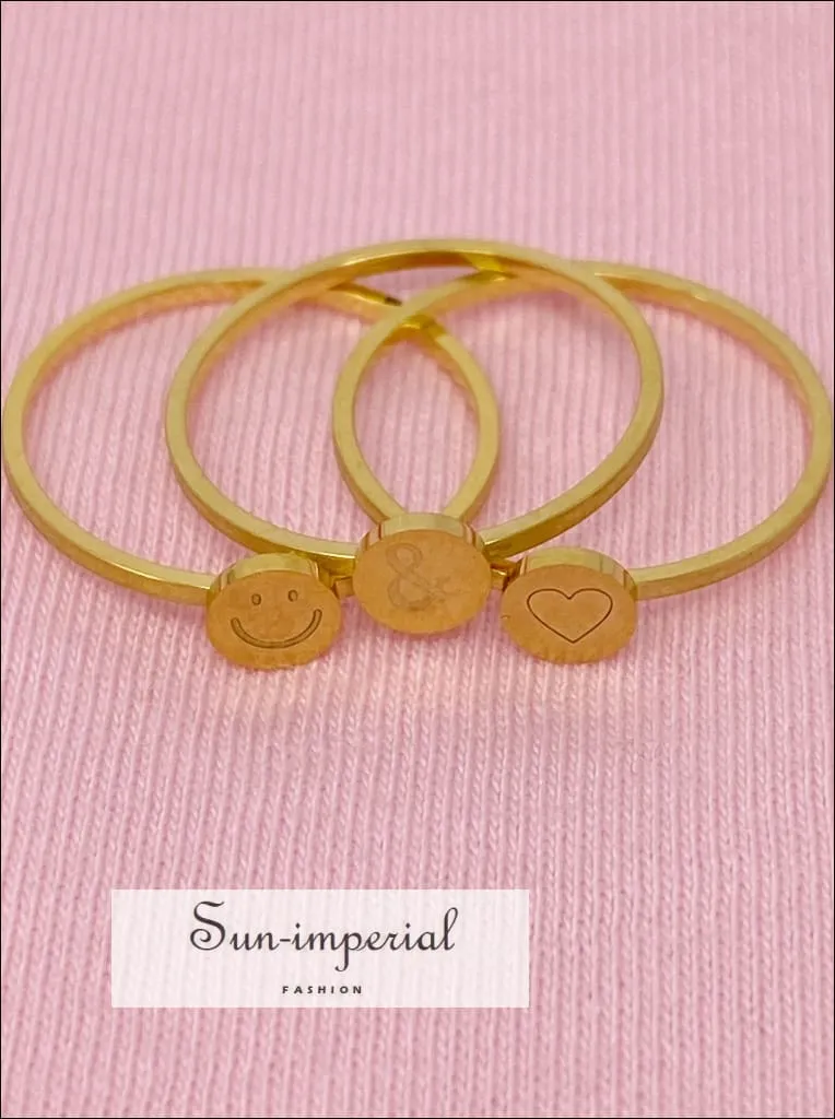 Gold Plated Tiny Disc Stackable Ring