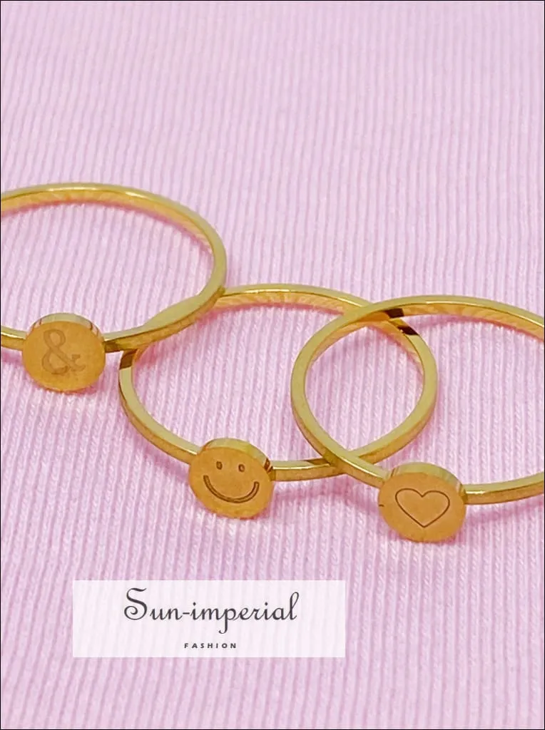 Gold Plated Tiny Disc Stackable Ring