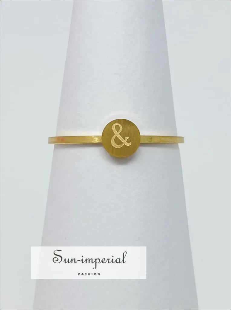 Gold Plated Tiny Disc Stackable Ring