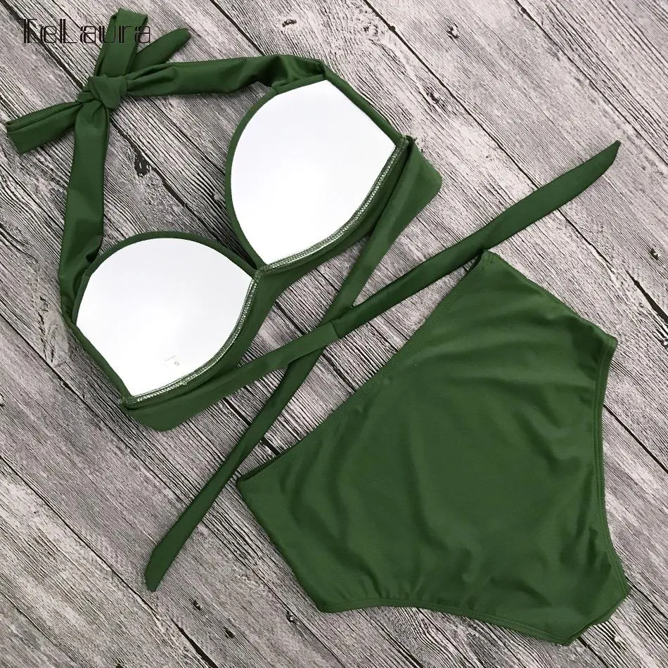 High Waist Bikini Halterneck Swimsuit Set