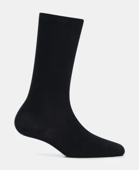 Kid's Compact Cotton Stretch Solid Knee Length Socks With StayFresh Treatment - Black