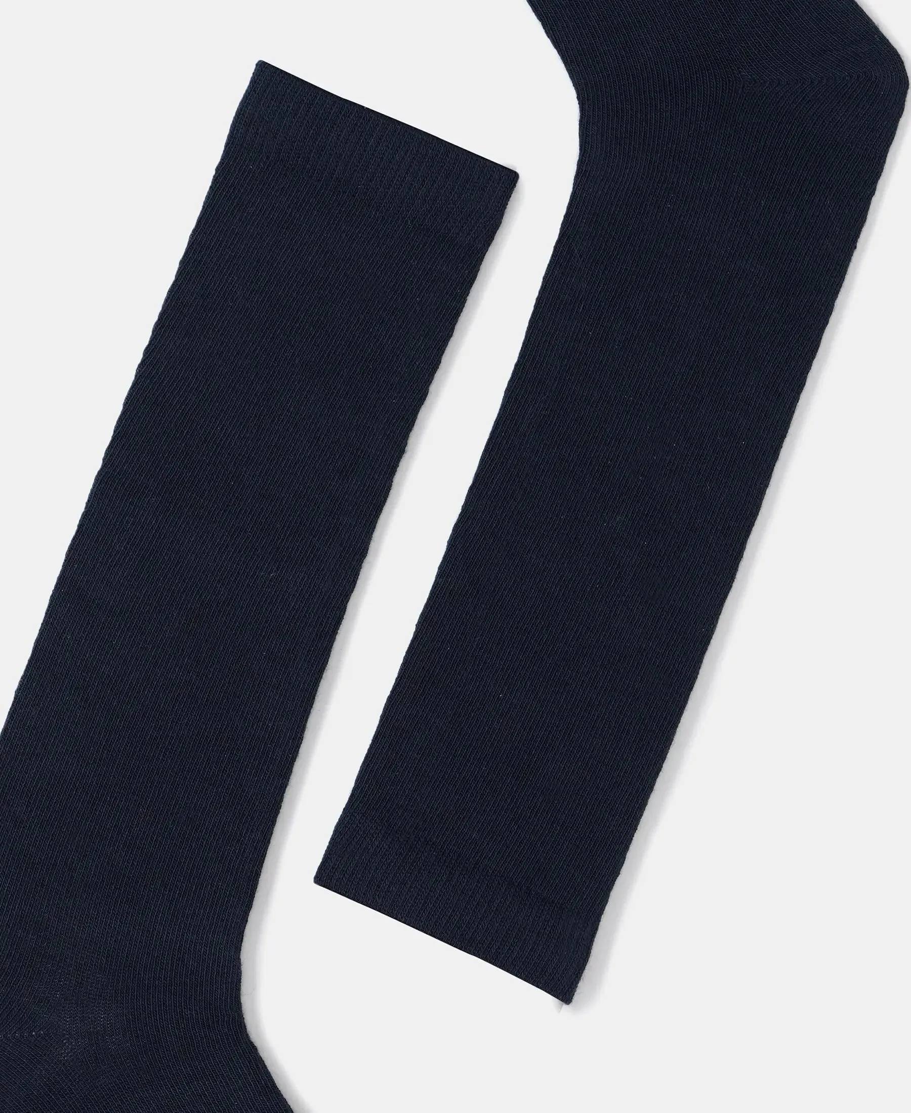 Kid's Compact Cotton Stretch Solid Knee Length Socks With StayFresh Treatment - Navy