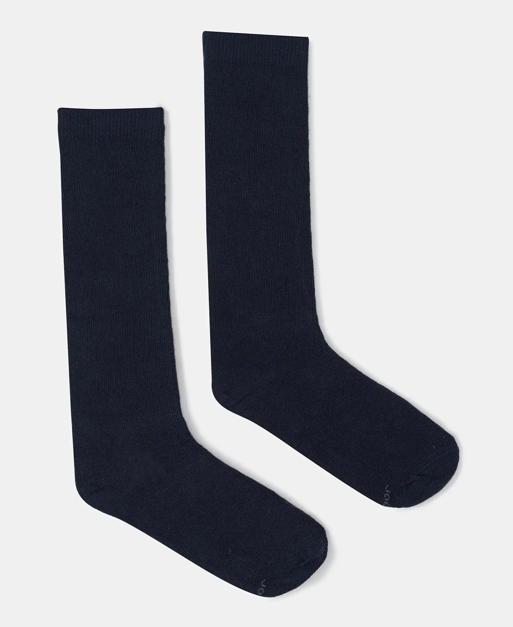 Kid's Compact Cotton Stretch Solid Knee Length Socks With StayFresh Treatment - Navy