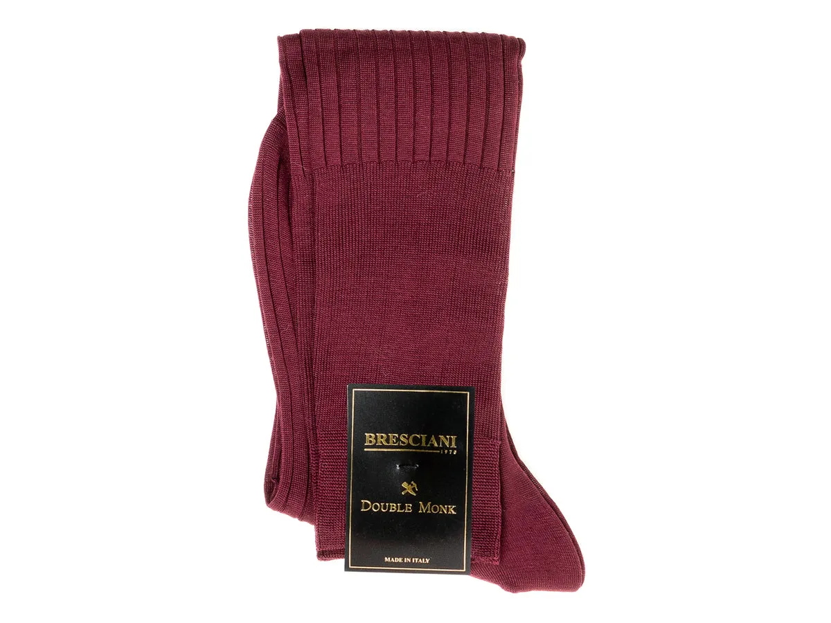 Knee Length Cotton Socks Burgundy