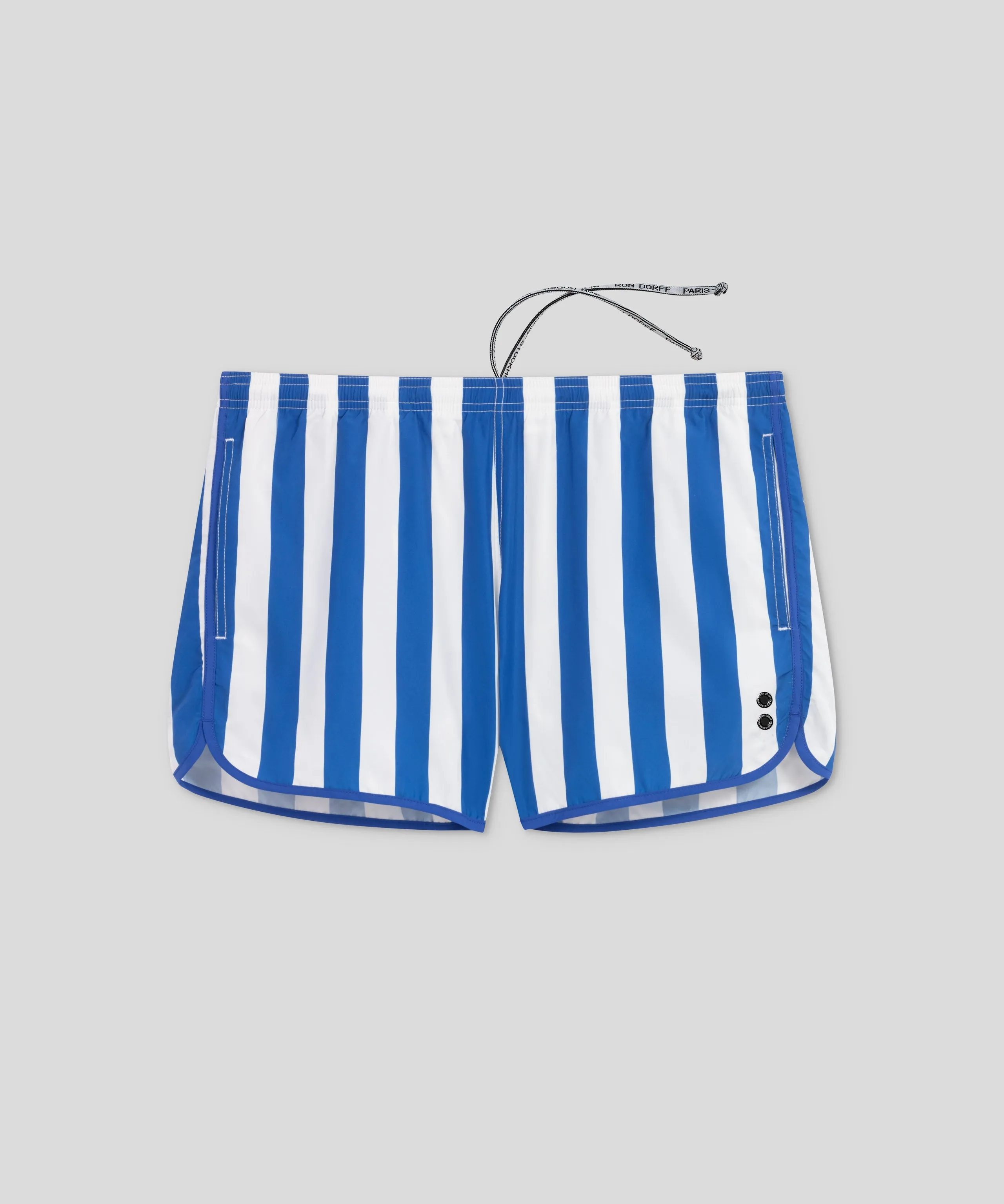 Marathon Swim Shorts Vertical Wide Stripes: Greek Blue/White