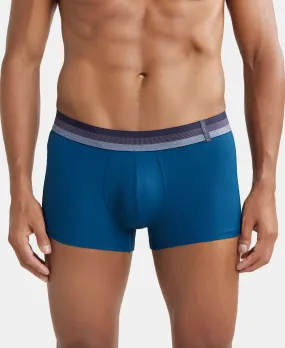 Microfiber Elastane Stretch Rib Solid Trunk with StayDry Treatment - Poseidon