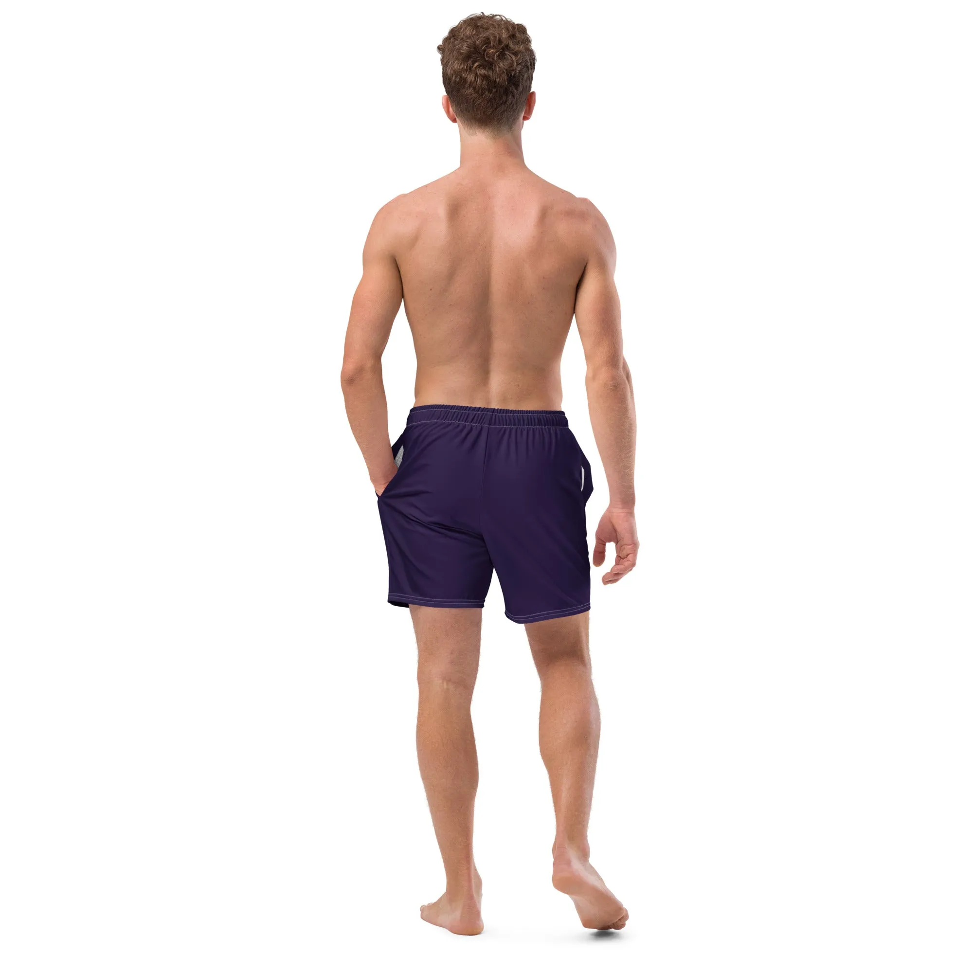 Midnight Blue Swimming Trunks With Rainbow Pocket