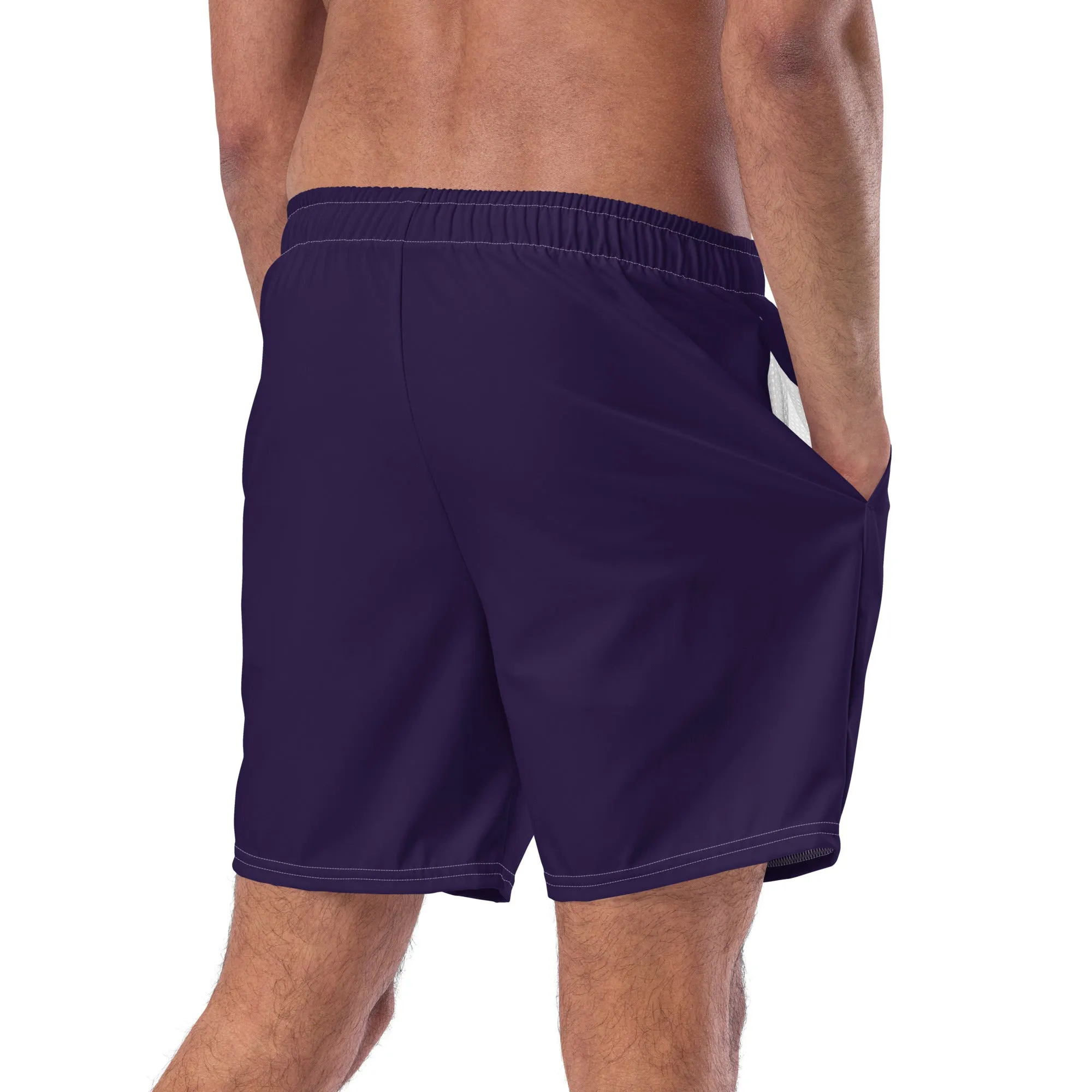 Midnight Blue Swimming Trunks With Rainbow Pocket