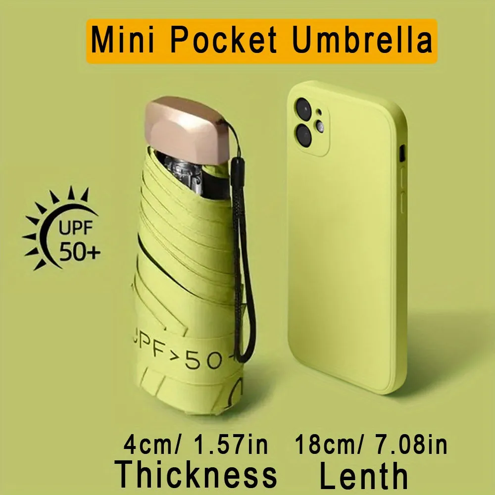 Mini Umbrella With UV Protection, Small Folding Pocket Umbrella, Ultraviolet Protection Umbrella