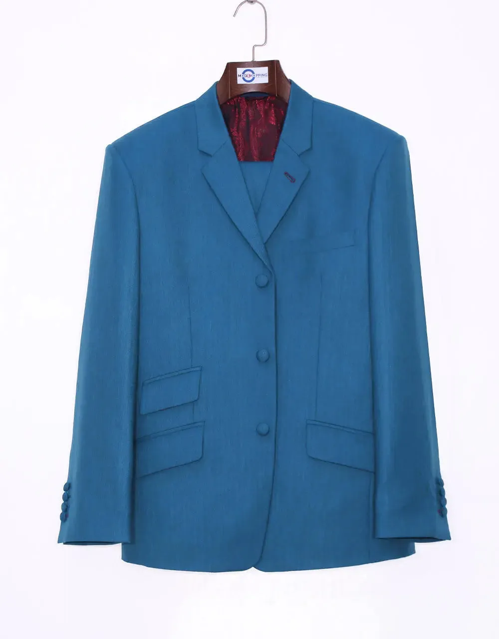 Mod Suit - Deep Sky Blue Herringbone Suit