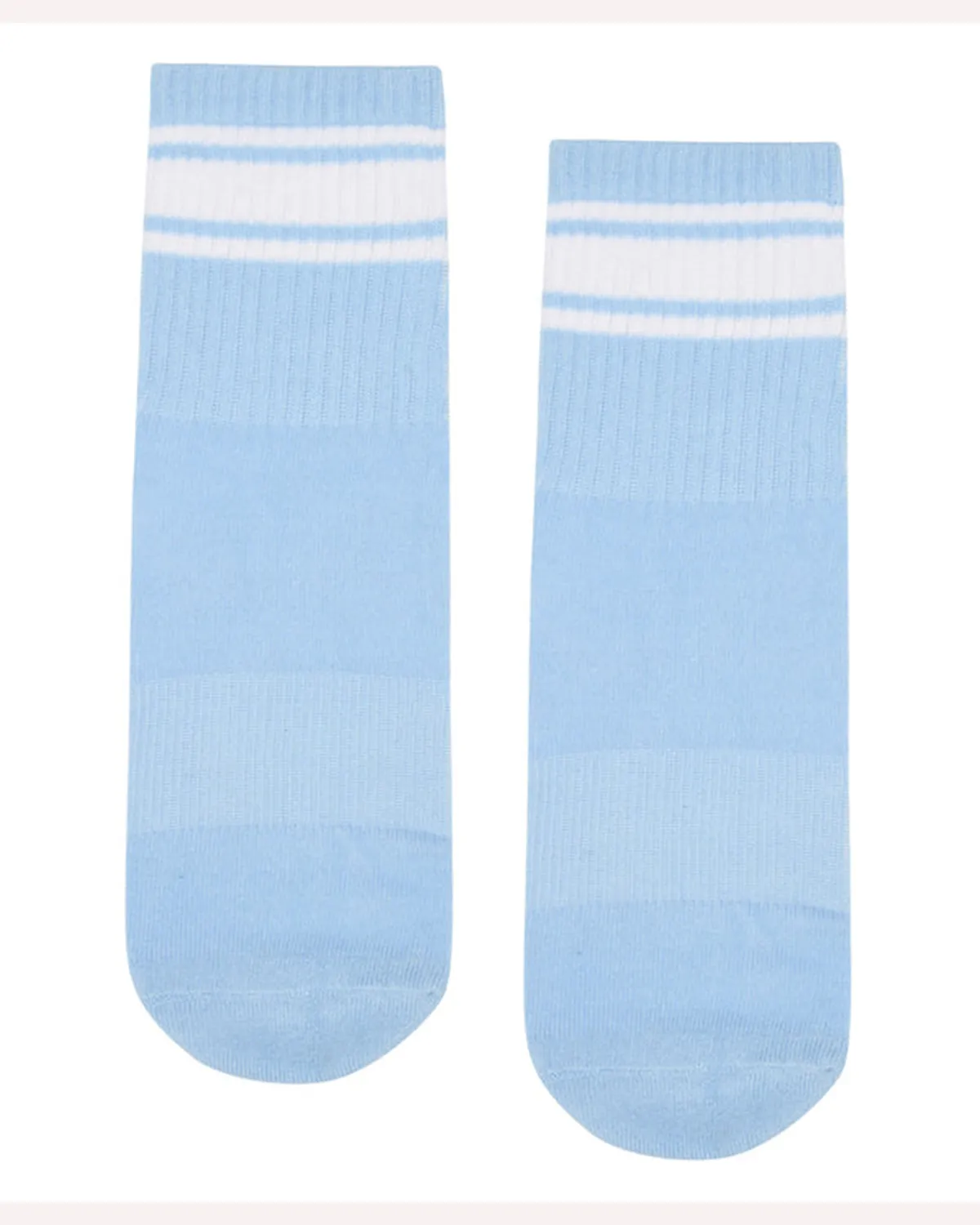 Move Active Crew Non Slip Grip Socks - Powder Blue Stripes