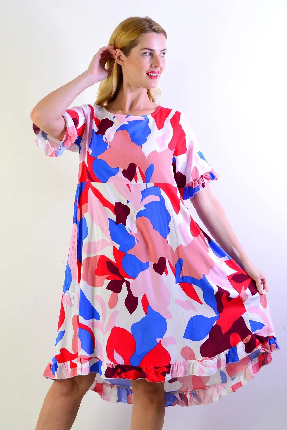 Multicolour Abstract Summer Dress