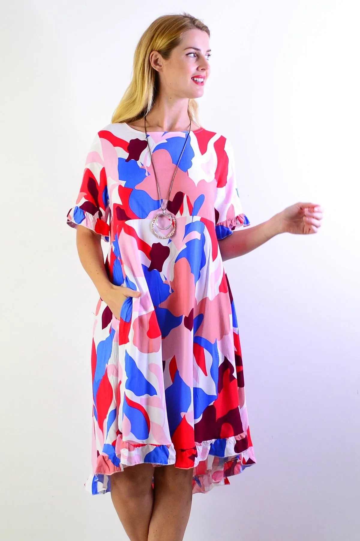 Multicolour Abstract Summer Dress