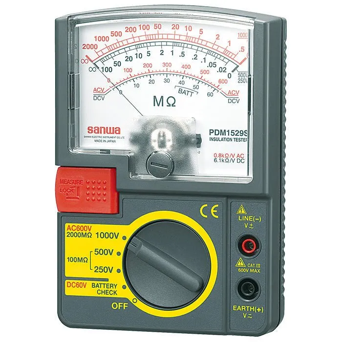 PDM1529S | 1000V / 500V / 250V Analog Insulation Tester / Portable Insulation Resistance Meter