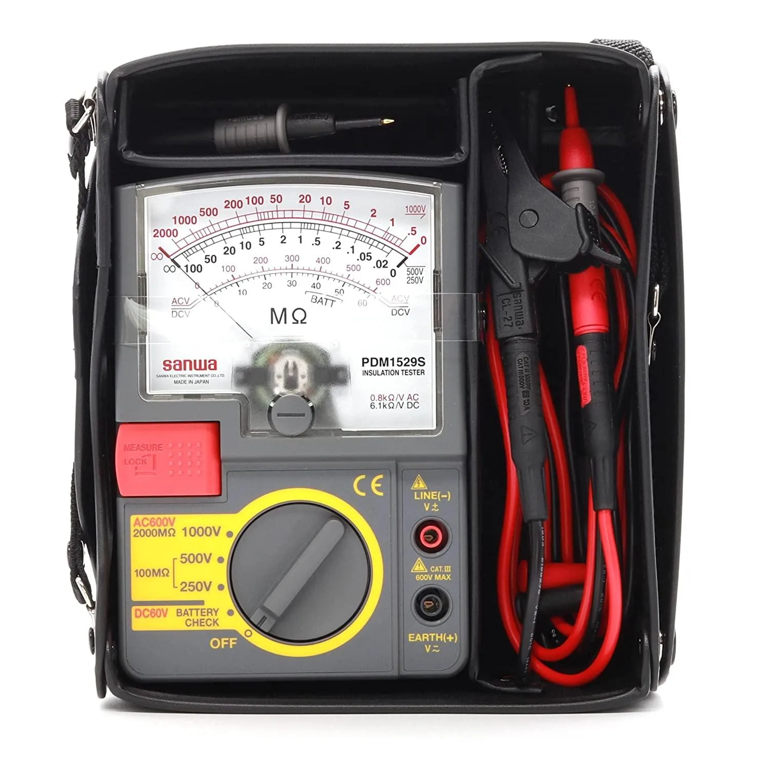 PDM1529S | 1000V / 500V / 250V Analog Insulation Tester / Portable Insulation Resistance Meter