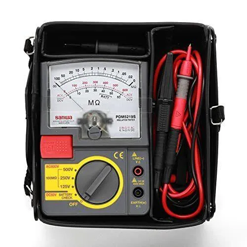 PDM5219S | 125V / 250V / 500V Analog Insulation Tester / Portable Insulation Resistance Meter