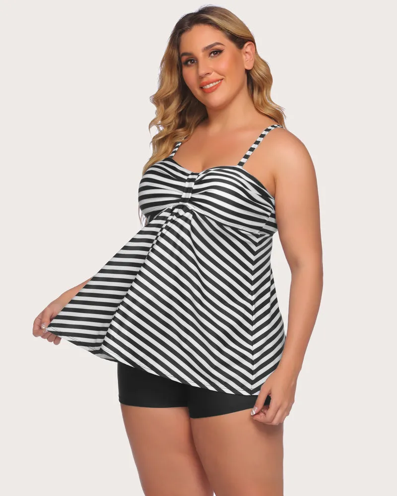 Retro Sailor Stripe Dot Tankini Set