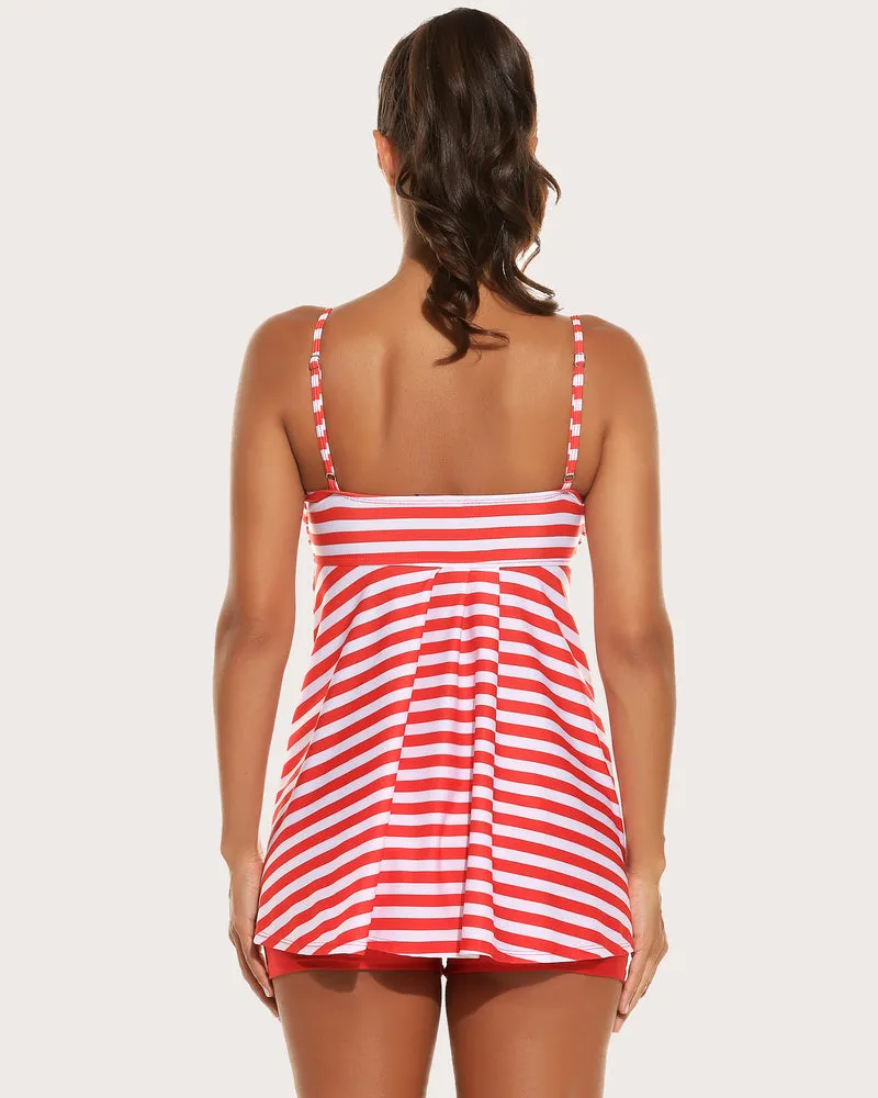 Retro Sailor Stripe Dot Tankini Set