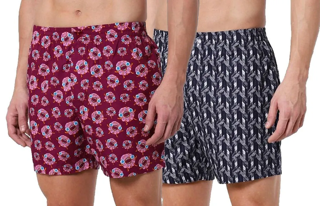 Romano nx Men's 100% Cotton Boxers/Shorts - Combo (Pack of 2)