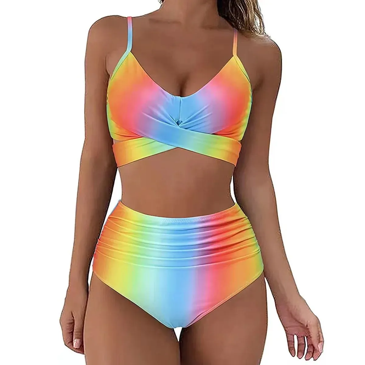 Summer Sexy High Waist Women Swimwear 2 Piece Swimsuit