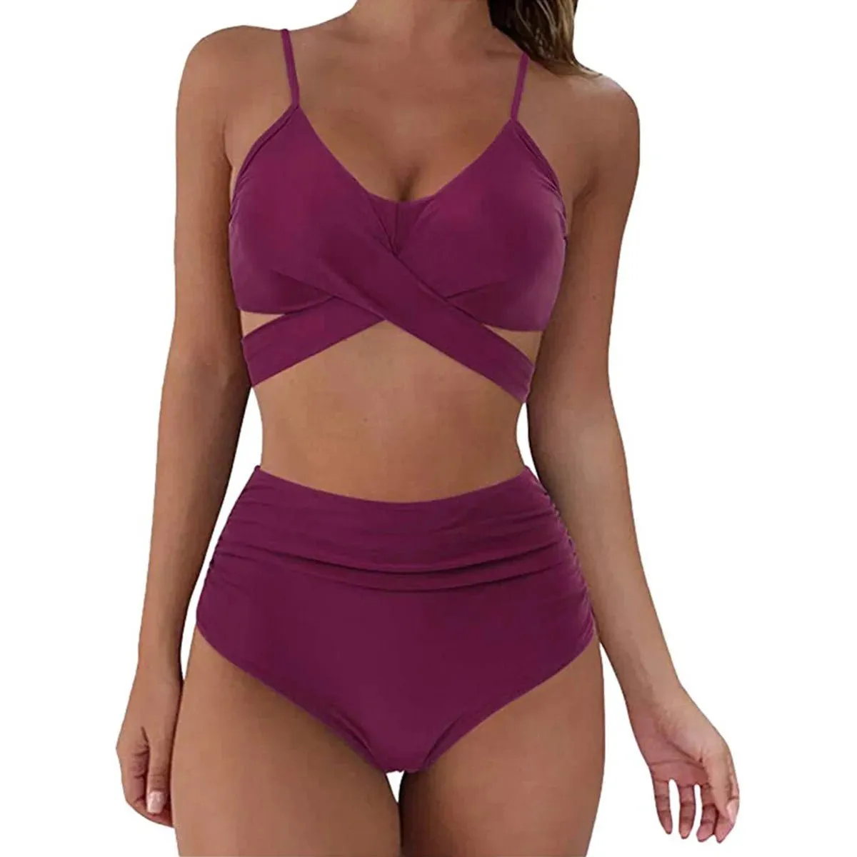 Summer Sexy High Waist Women Swimwear 2 Piece Swimsuit