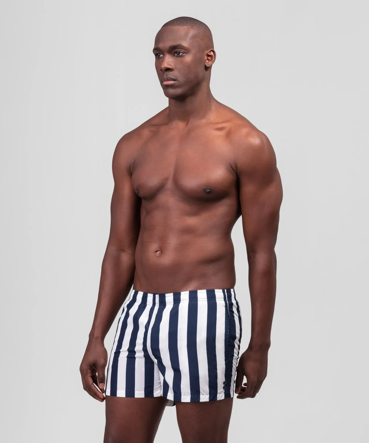 Swim Shorts Vertical Wide Stripes: Navy/White