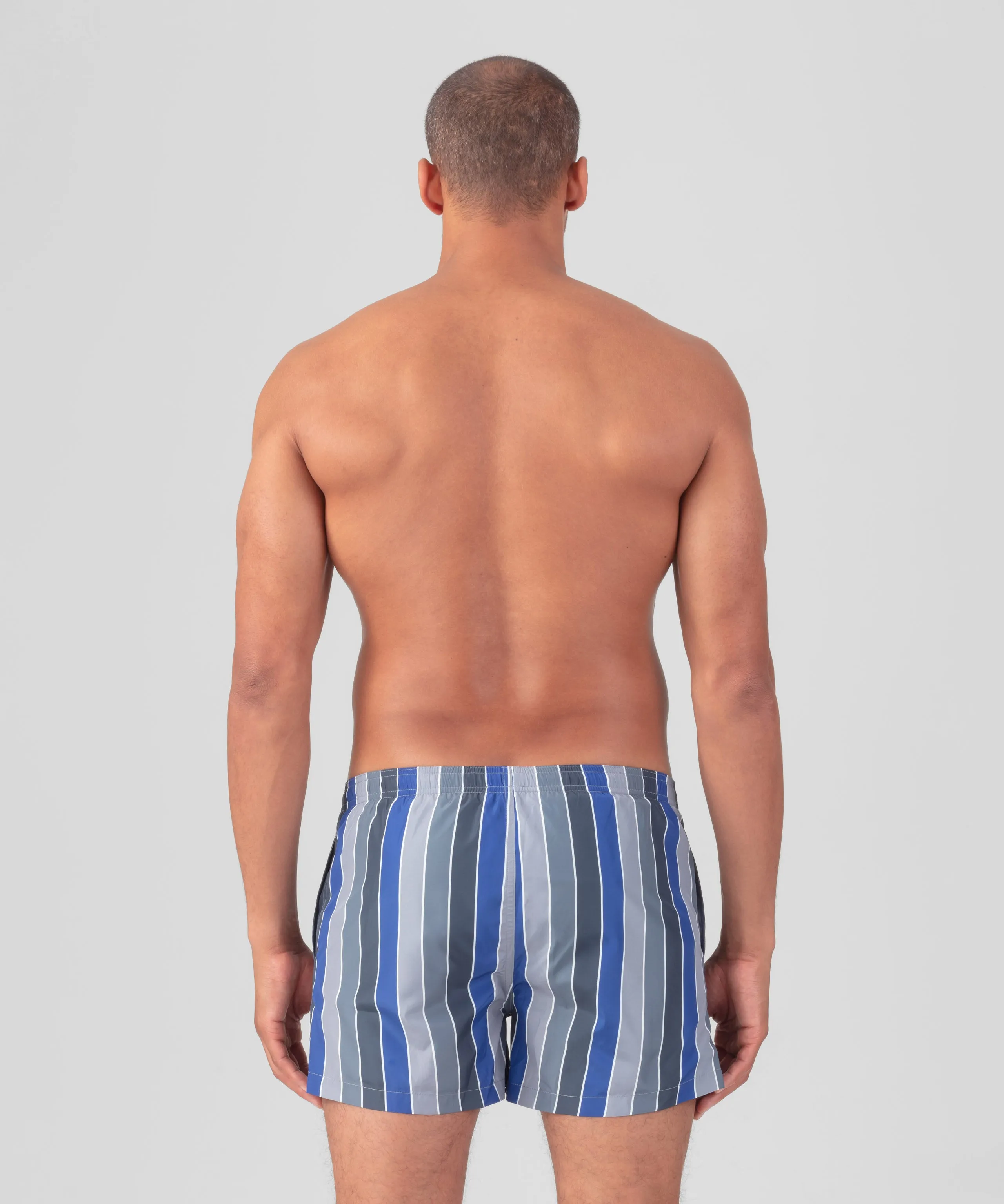 Swim Shorts w. Multico Stripes: Fjord Blue