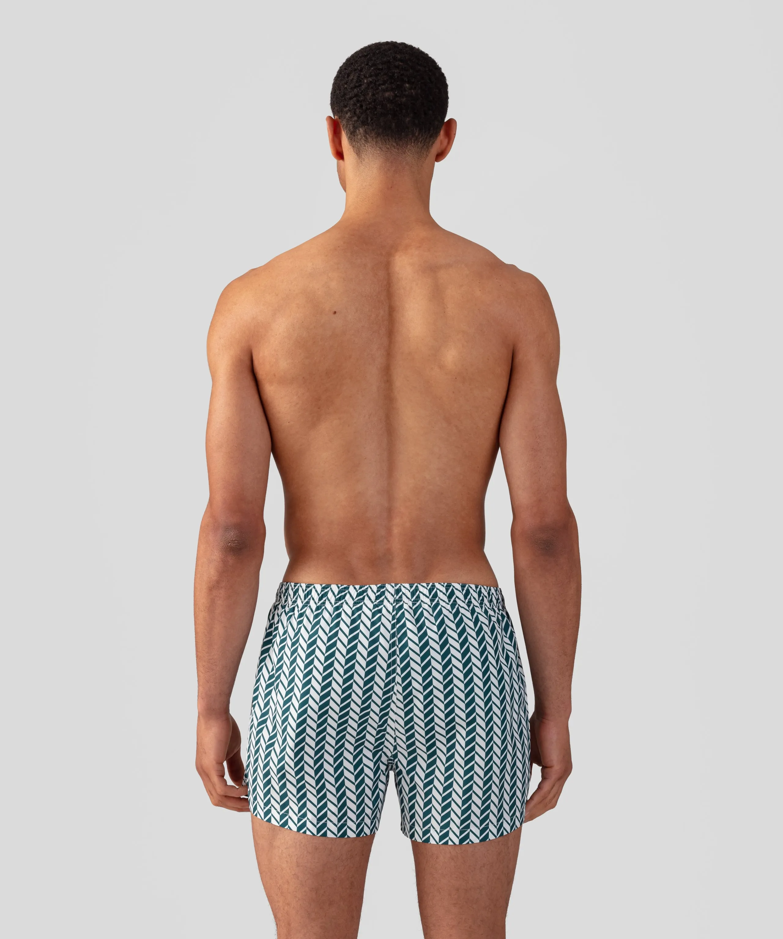 Swim Shorts w. Nordic Pattern: Pine Green