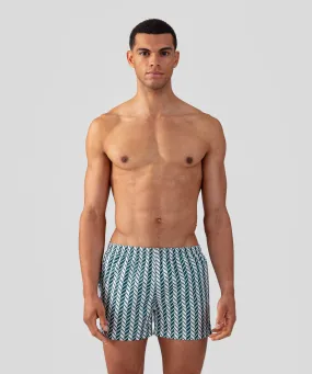 Swim Shorts w. Nordic Pattern: Pine Green