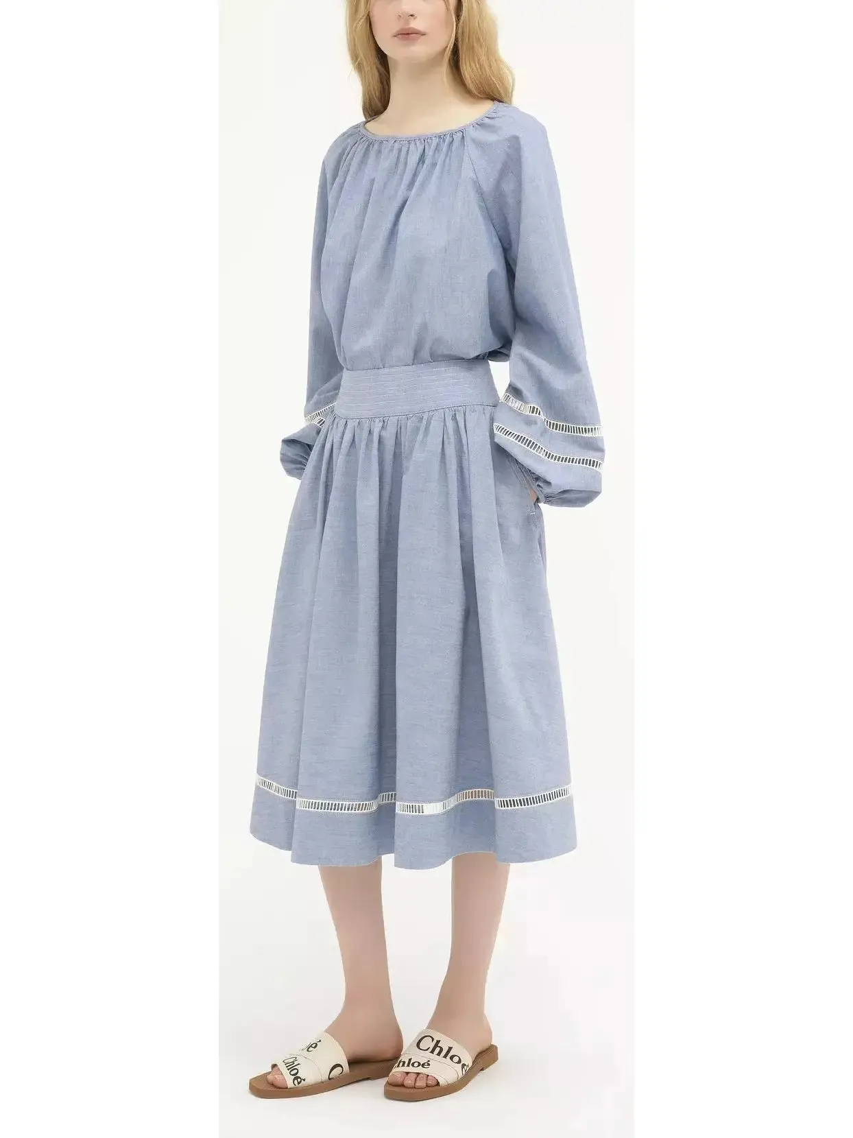 Women’s Cotton Denim Chambray Skirt