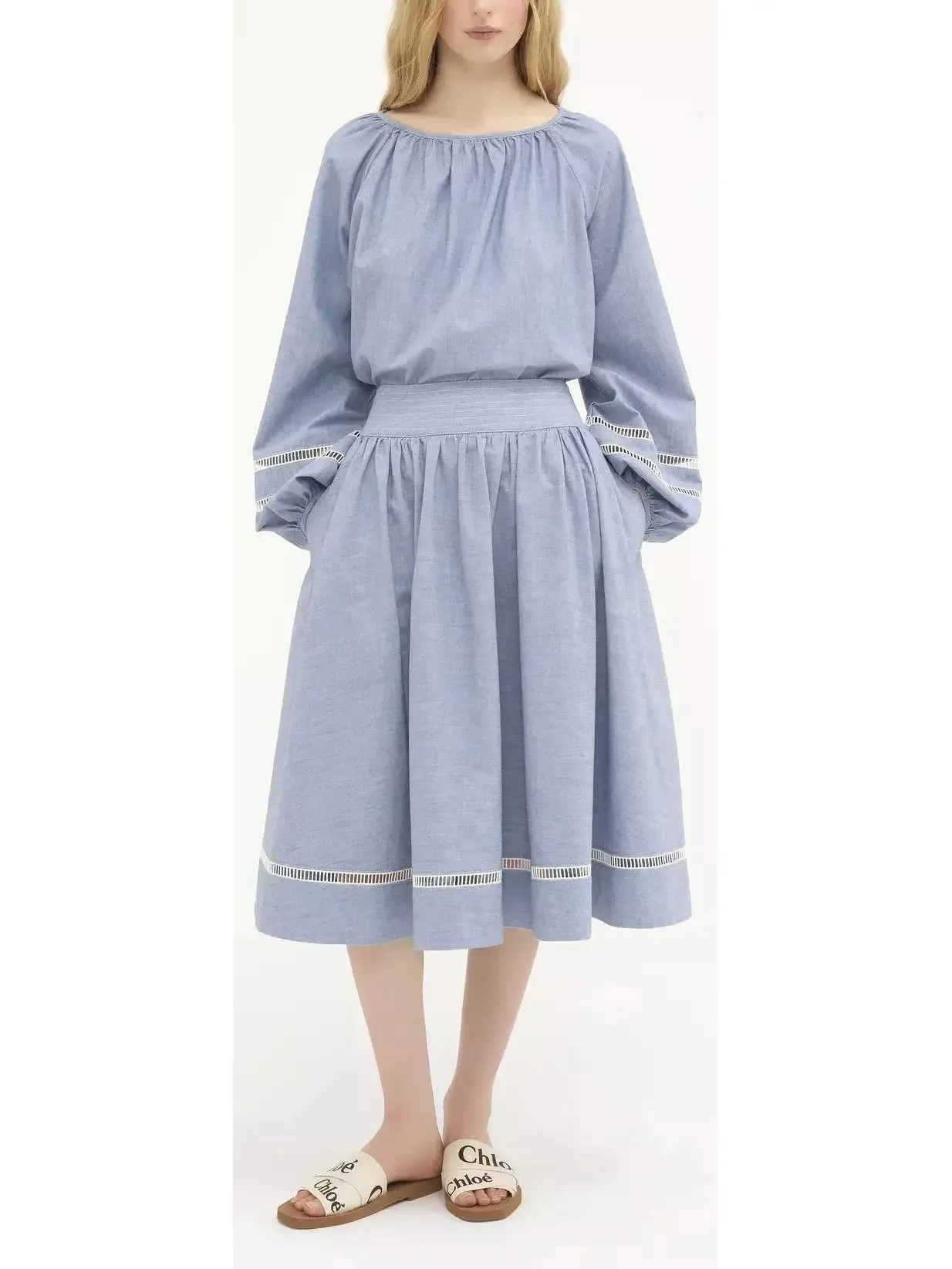 Women’s Cotton Denim Chambray Skirt