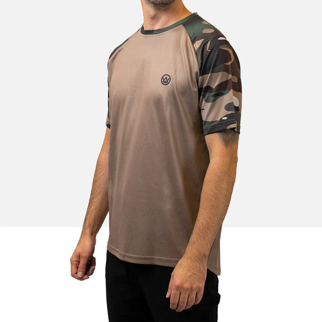 Woodland Camo Short Sleeve MTB Jersey (Sleeves Only Design)