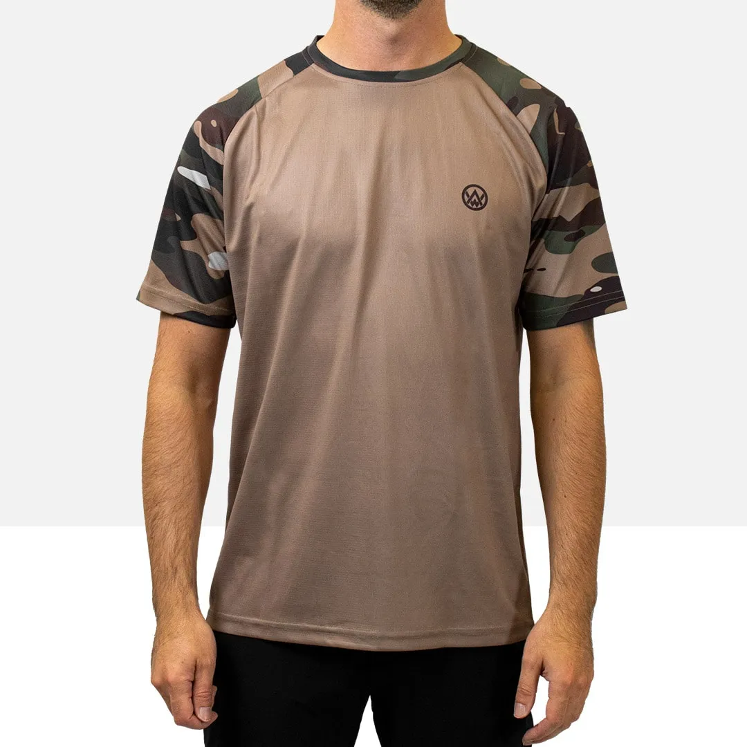 Woodland Camo Short Sleeve MTB Jersey (Sleeves Only Design)