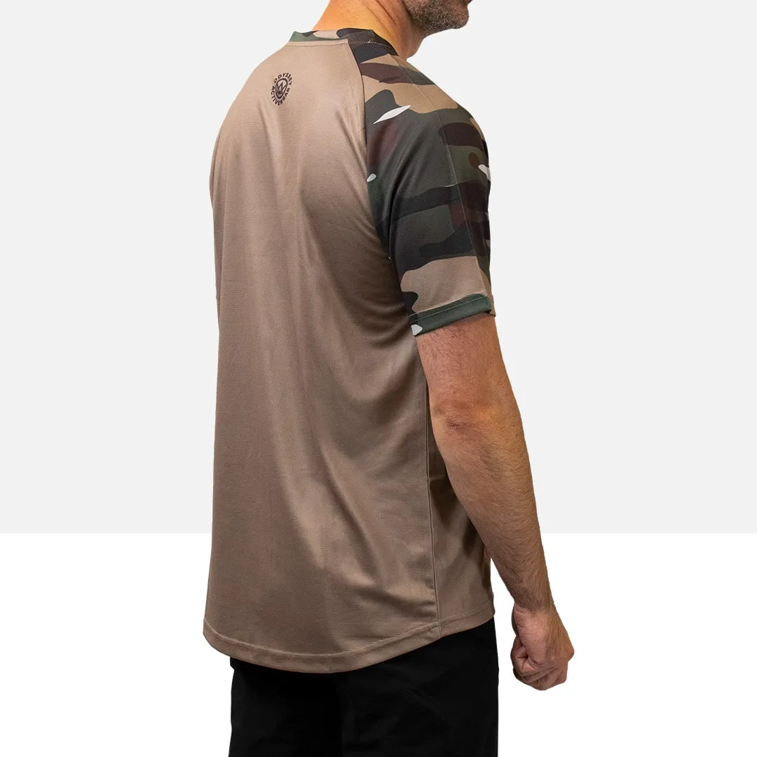 Woodland Camo Short Sleeve MTB Jersey (Sleeves Only Design)